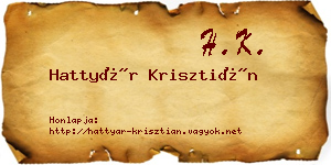 Hattyár Krisztián névjegykártya